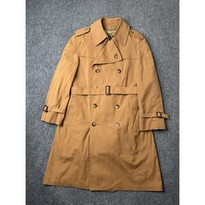 Mens Trench Coat Christian Dior Design Tan Wool Liner 60s, Size L (42R)